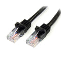 Cable de 2m Negro de Red Fast Ethernet Cat5e RJ45 sin Enganche - Cable Patch Snagless