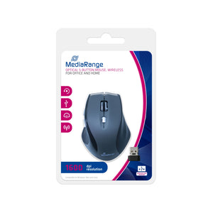 MROS203 ratón Oficina mano derecha RF inalámbrico Óptico 1600 DPI