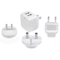 Cargador de Pared USB de 2 Puertos para Tablets Smartphones - Cargador Blanco de Alta Potencia para Viajes