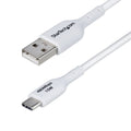 Cable de Carga USB-A a USB-C Blanco de 2m - Cable de Carga USB Tipo C - Carga Rápida de 3A - Cable de Transferencia de Datos USB 2.0 - TPE