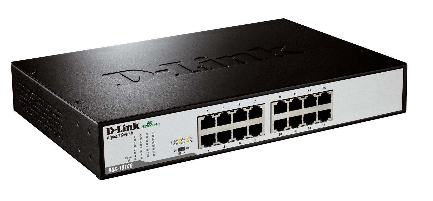DGS-1016D/E switch No administrado Negro, Metálico