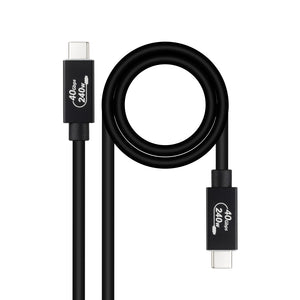 Cable USB 4 Gen 3x2 40Gbps 5A/240W, USB-C/M-USB-C/M, Negro, 1.8 m