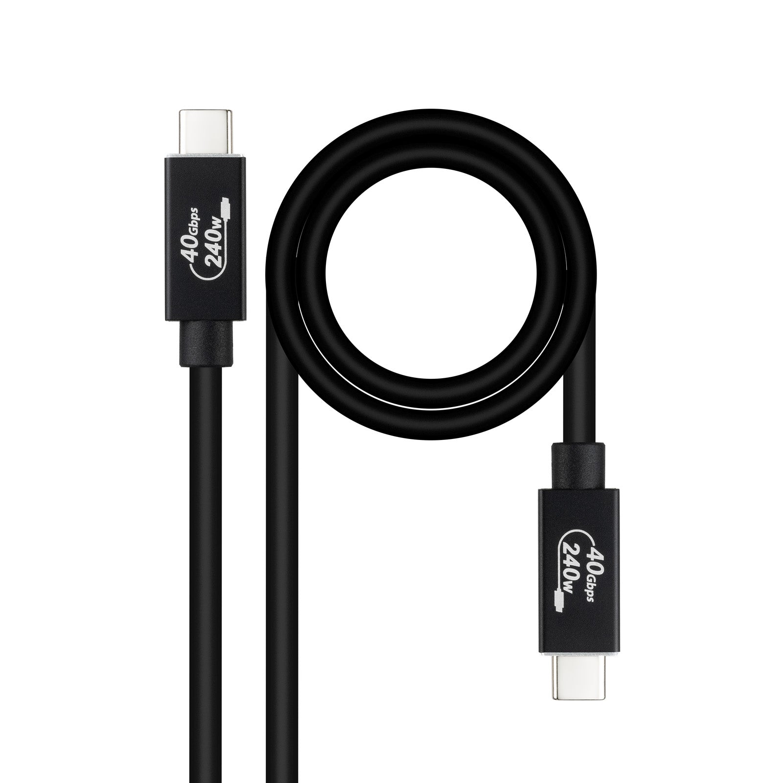 Cable USB 4 Gen 3x2 40Gbps 5A/240W, USB-C/M-USB-C/M, Negro, 1 m