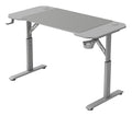 MGD-ERGO120, Mesa Altura Ajustable 3 Posiciones, Superficie Ergonómica, Estructura Metálica, Alfombrilla XXL, Soporte Auriculares y Bebida, Gestión Cableado, Mesa Gaming 120x60cm, Blanco