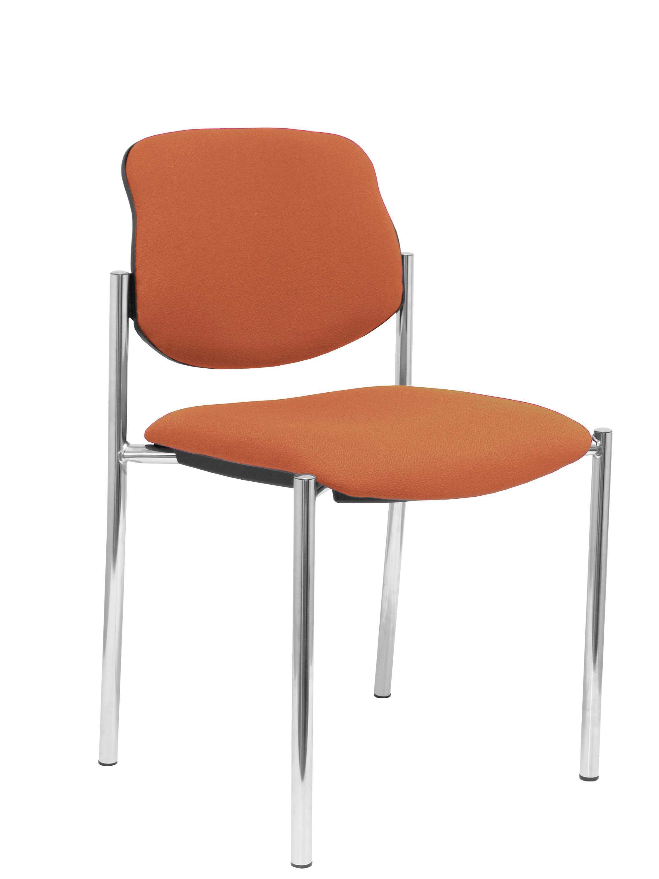 Silla fija Villalgordo bali marrón chasis cromo