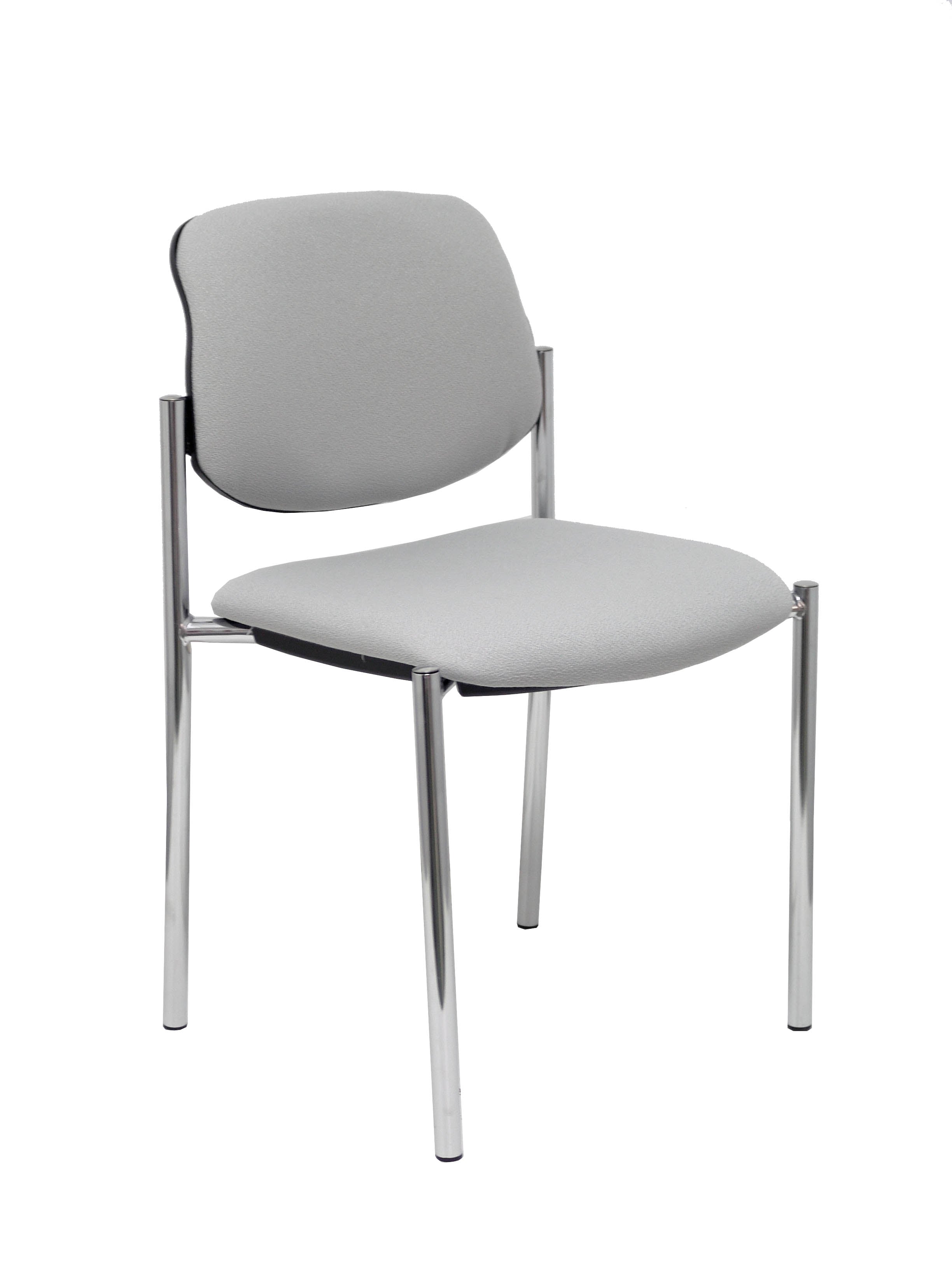 Silla fija Villalgordo bali gris chasis cromo
