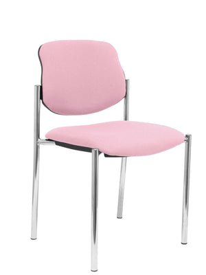 Silla fija Villalgordo bali rosa chasis cromo
