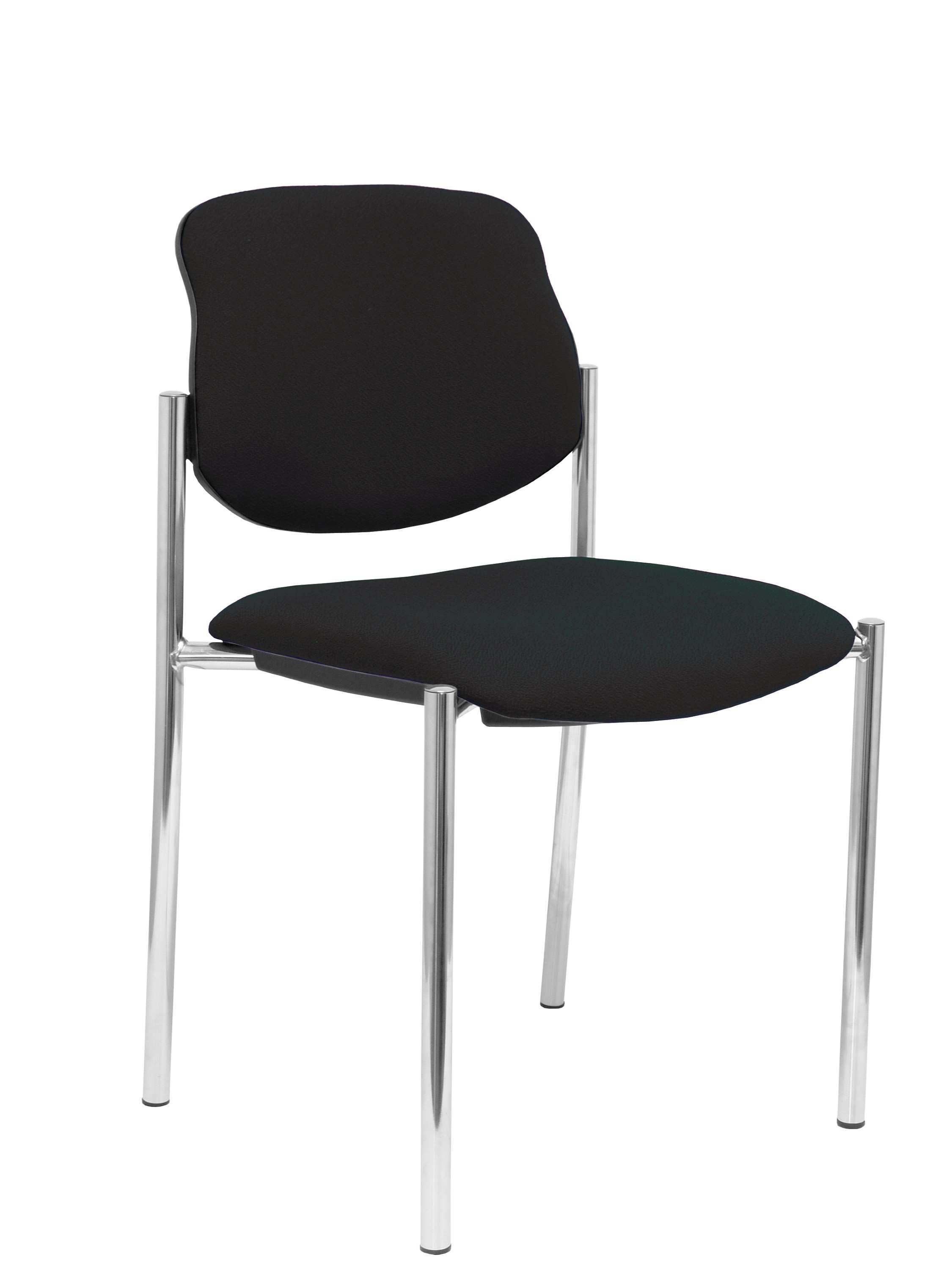 Silla fija Villalgordo bali negro chasis cromo