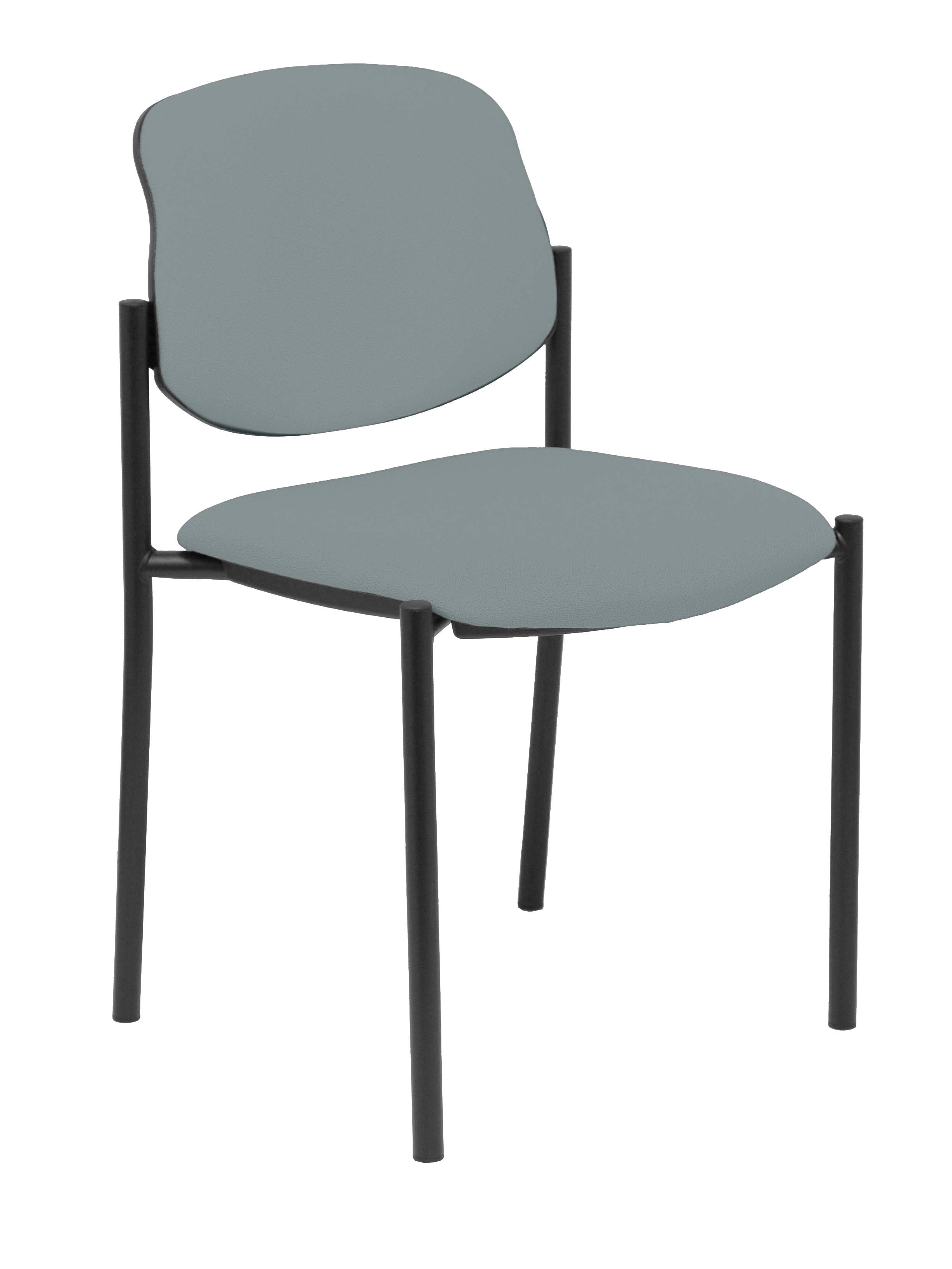 Silla fija Villalgordo bali gris chasis negro
