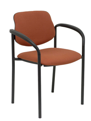 Silla fija Villalgordo bali marrón chasis negro con brazos