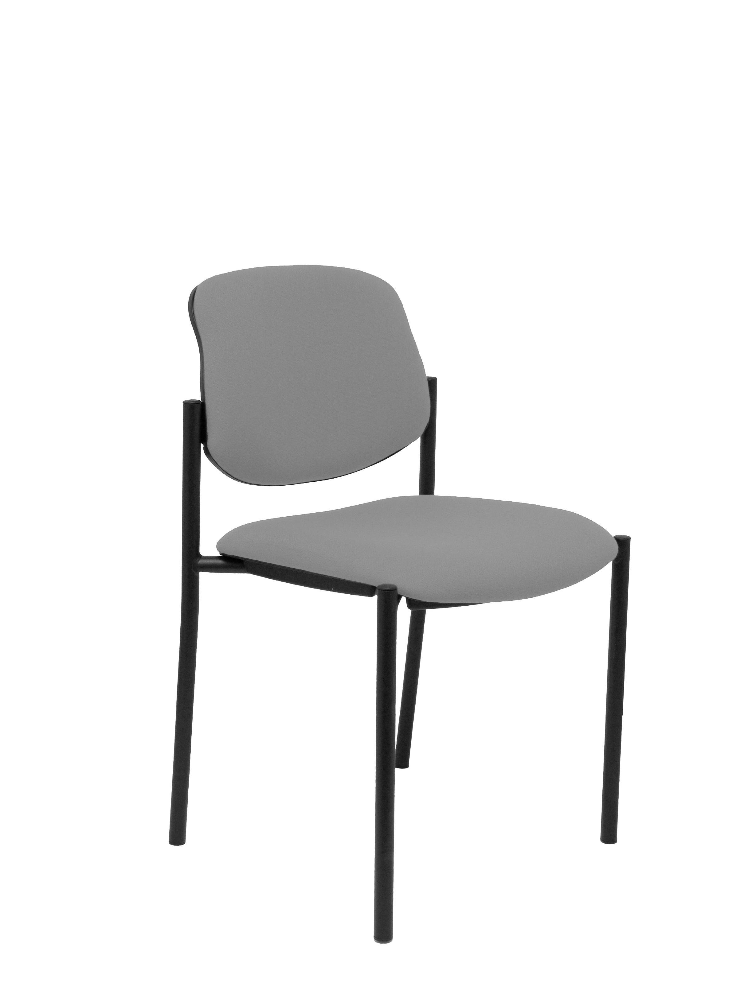 Silla fija Villalgordo bali gris chasis negro