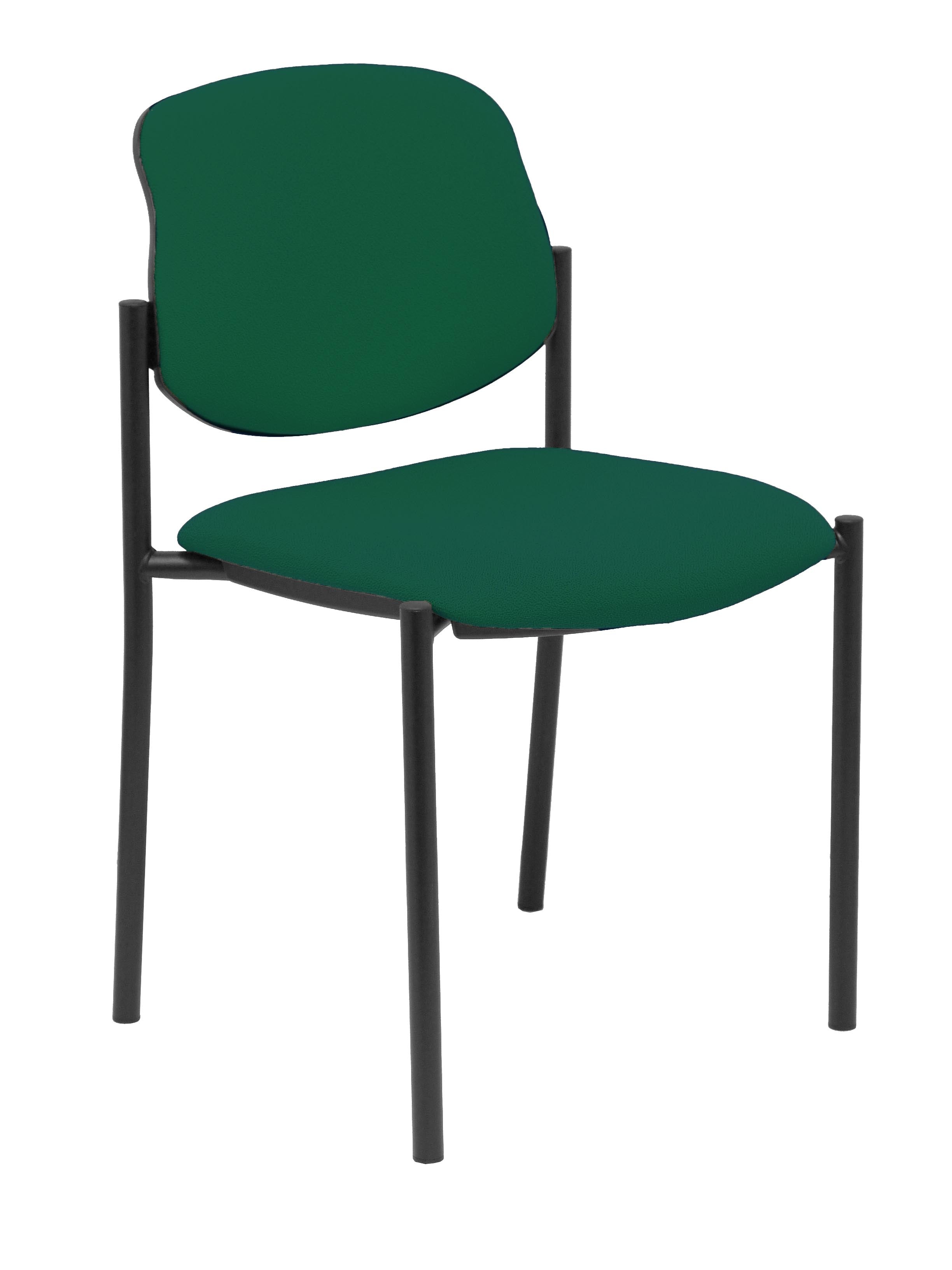 Silla fija Villalgordo bali verde oscuro chasis negro