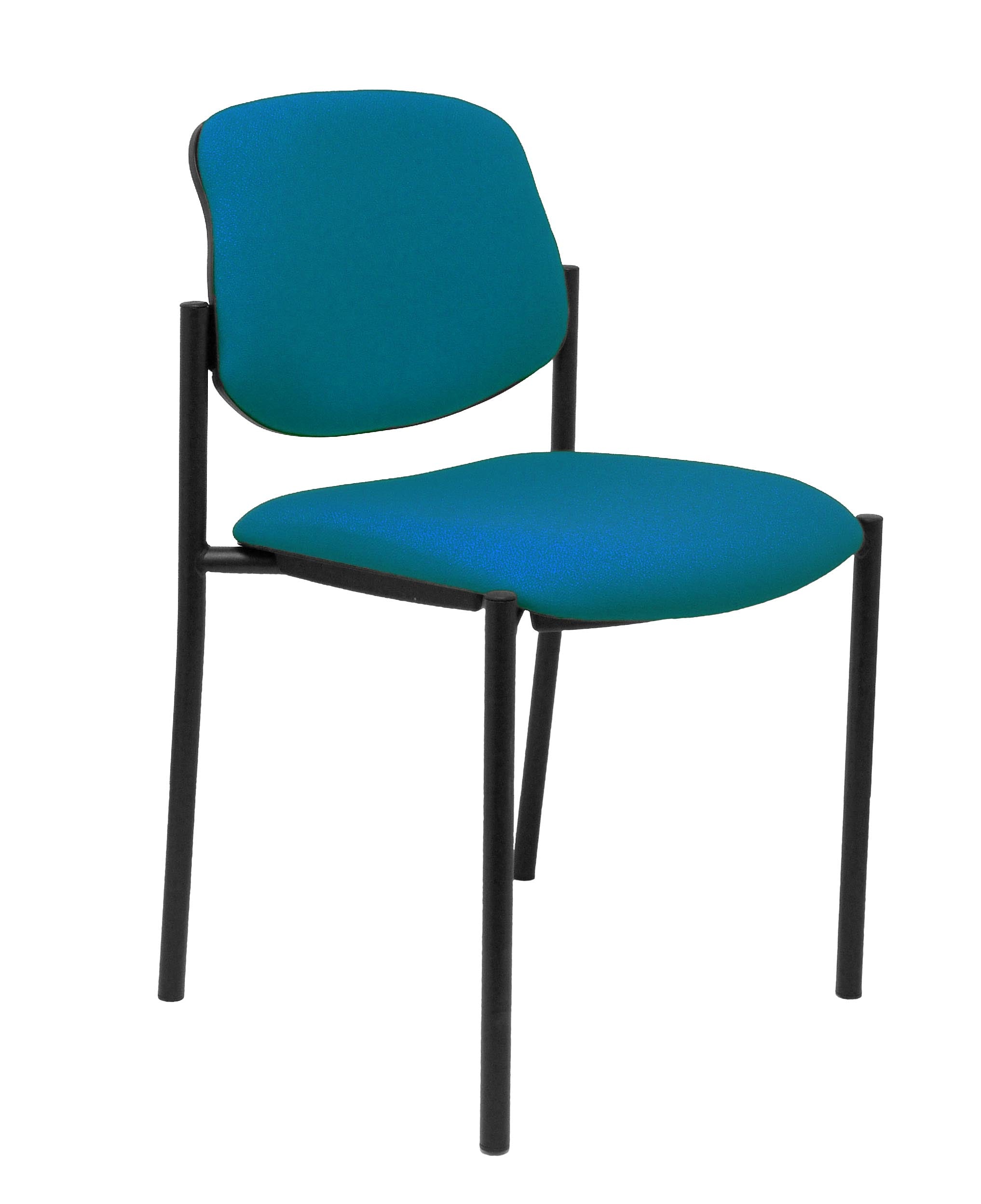 Silla fija Villalgordo bali verde petróleo chasis negro