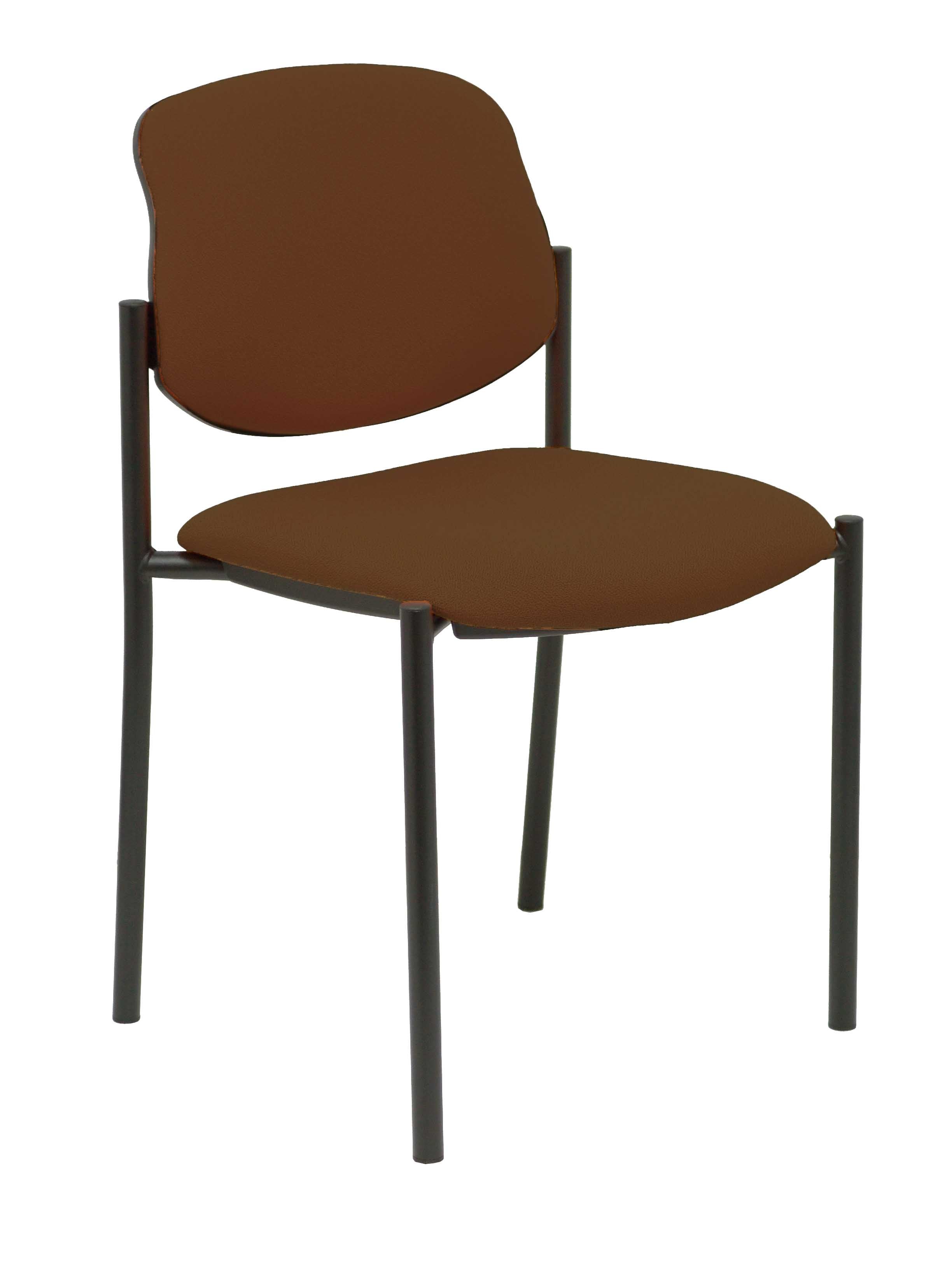 Silla fija Villalgordo bali marrón oscuro chasis negro