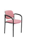 Silla fija Villalgordo bali rosa chasis negro con brazos