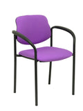 Silla fija Villalgordo bali lila chasis negro con brazos