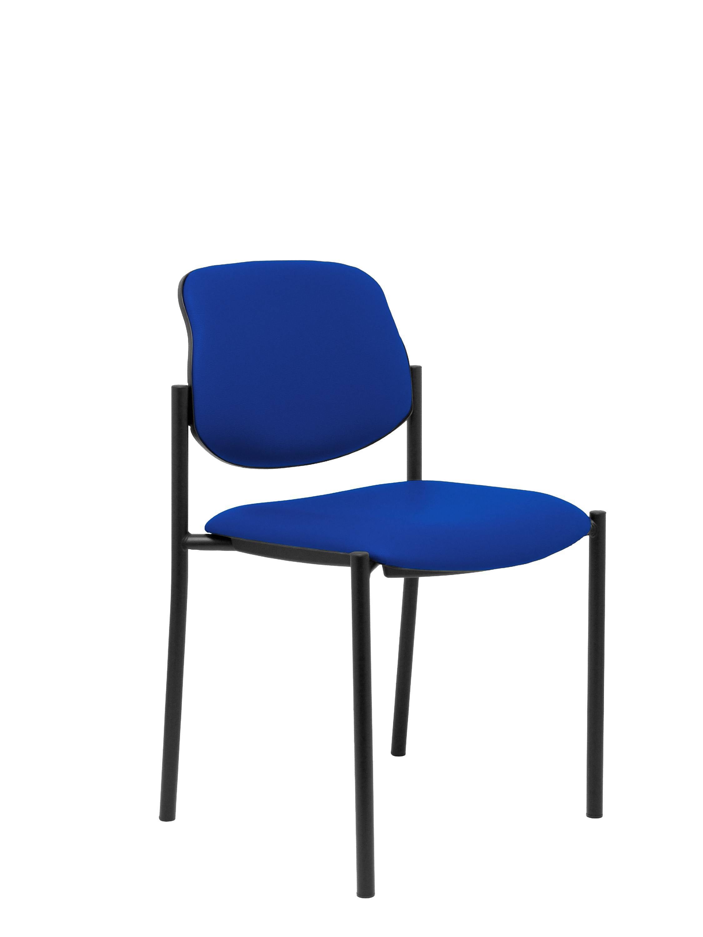 Silla fija Villalgordo similpiel azul chasis negro