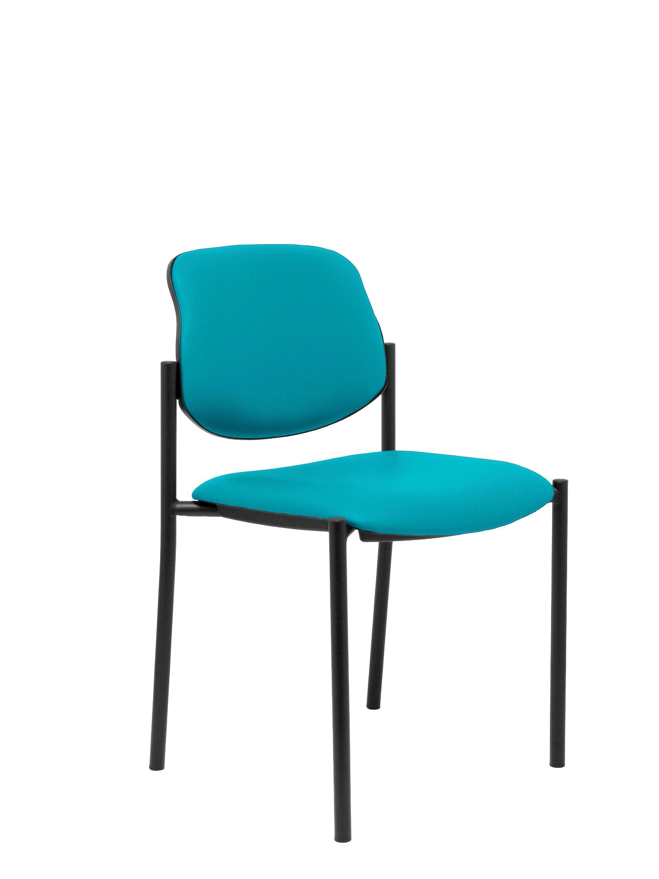 Silla fija Villalgordo similpiel verde chasis negro