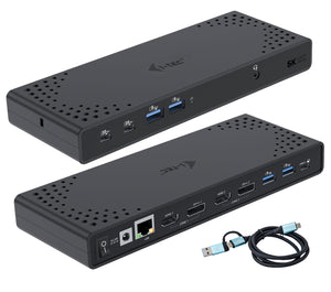 USB 3.0 / USB-C / Thunderbolt 3 Dual Display Docking Station Gen2 + Power Delivery 100W