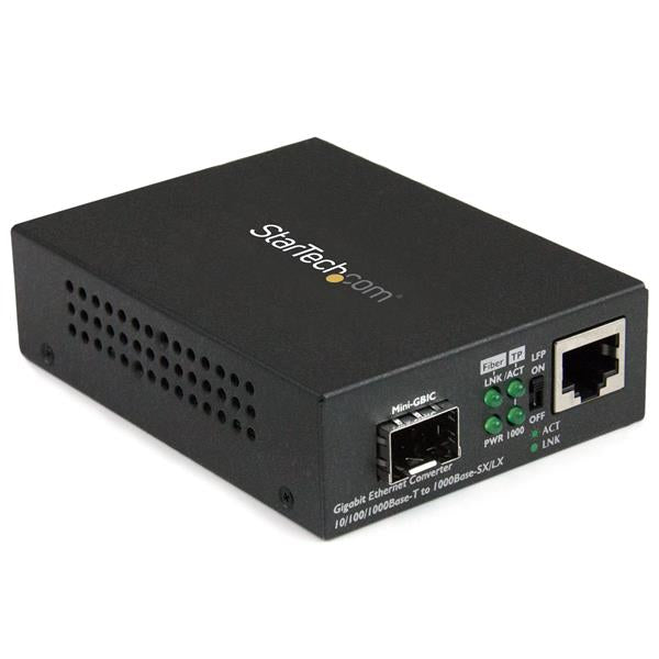 Conversor de Medios Ethernet Gigabit a Fibra con SFP abierto