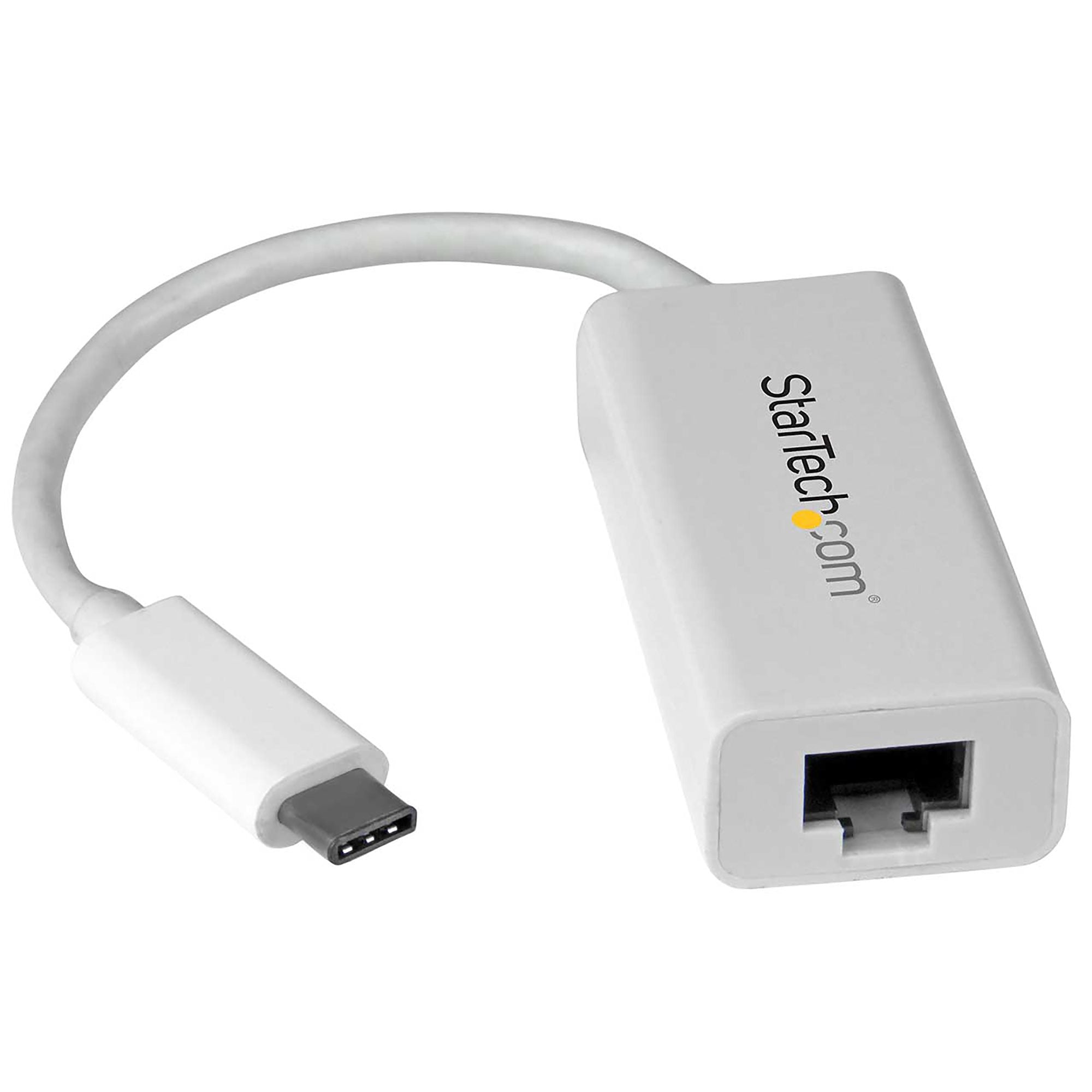 Adaptador de Red Ethernet Gigabit USB-C - Blanco - Compatible con Puertos Thunderbolt 3 - Windows y Mac - Adaptador de Red LAN Externo USB Tipo C a RJ45