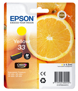 Oranges Singlepack Yellow 33 Claria Premium Ink