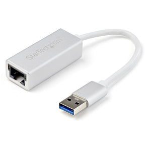 Adaptador de Red Ethernet Gigabit USB 3.0 - Plateado - Con Diseño Estilizado de Aluminio para MacBook, Chromebook or Tablet - Soporte Nativo de Controladores