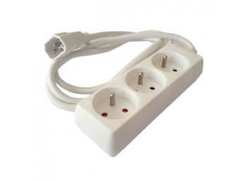 REGLETA 3 T base múltiple 1,5 m 3 salidas AC Interior Blanco