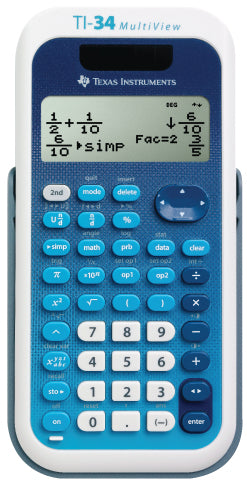 TI-34 calculadora Bolsillo Calculadora científica Azul, Blanco