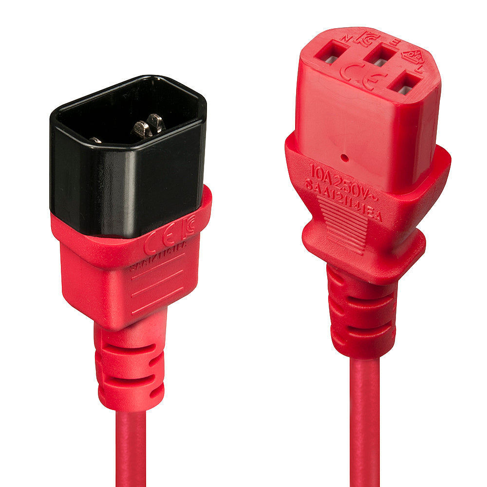 30477 cable de transmisión Negro, Rojo 1 m C14 acoplador C13 acoplador