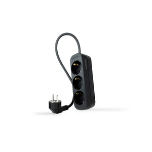 Regleta de Enchufes con 3 Tomas, 1.4 m, Negro