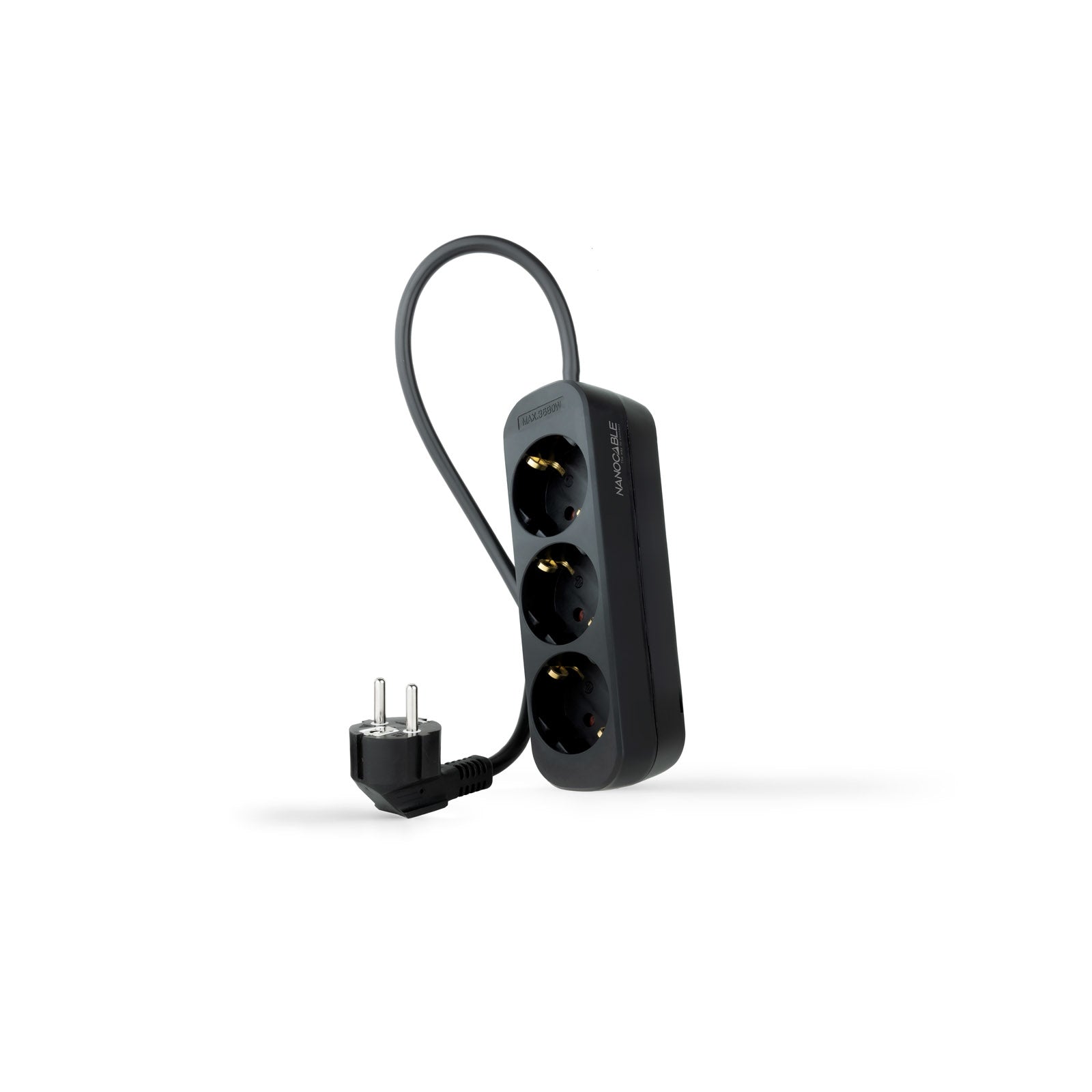 Regleta de Enchufes con 3 Tomas, 1.4 m, Negro