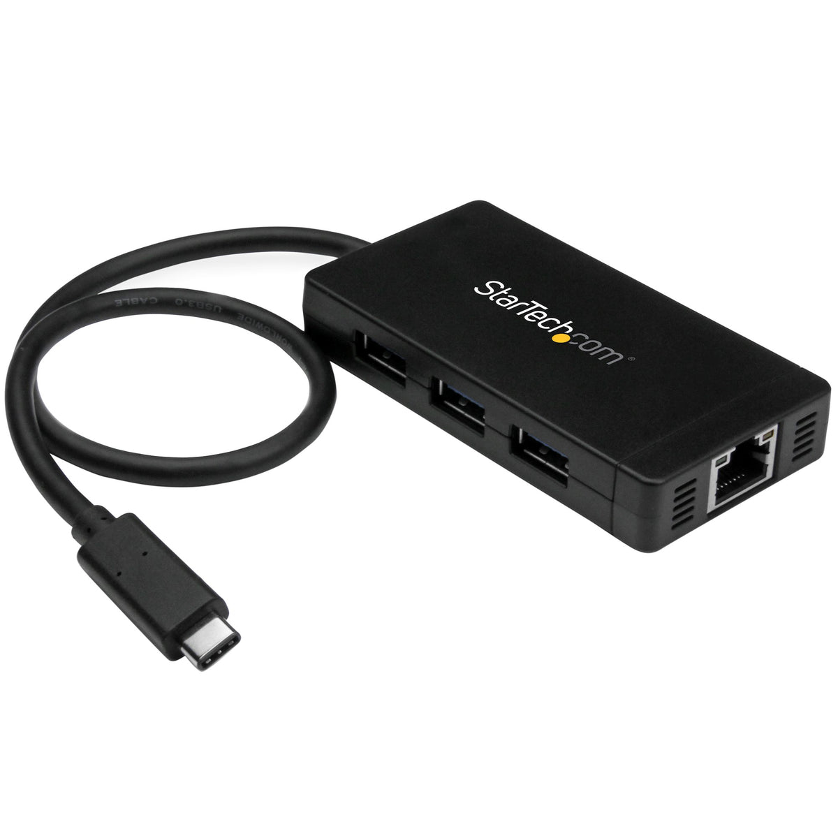 Concentrador USB 3.0 de 3 Puertos con USB-C y Ethernet Gigabit - 5Gbps - Con Adaptador de Alimentación