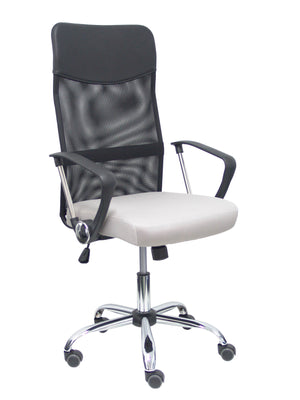 Silla Gontar respaldo malla negro asiento gris claro