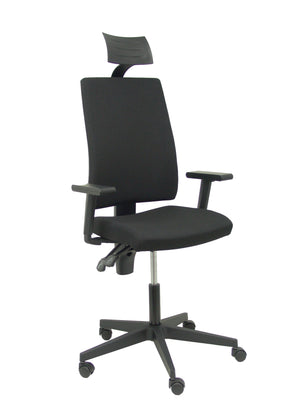 Silla Lezuza arán negro con brazos regulables con cabecero