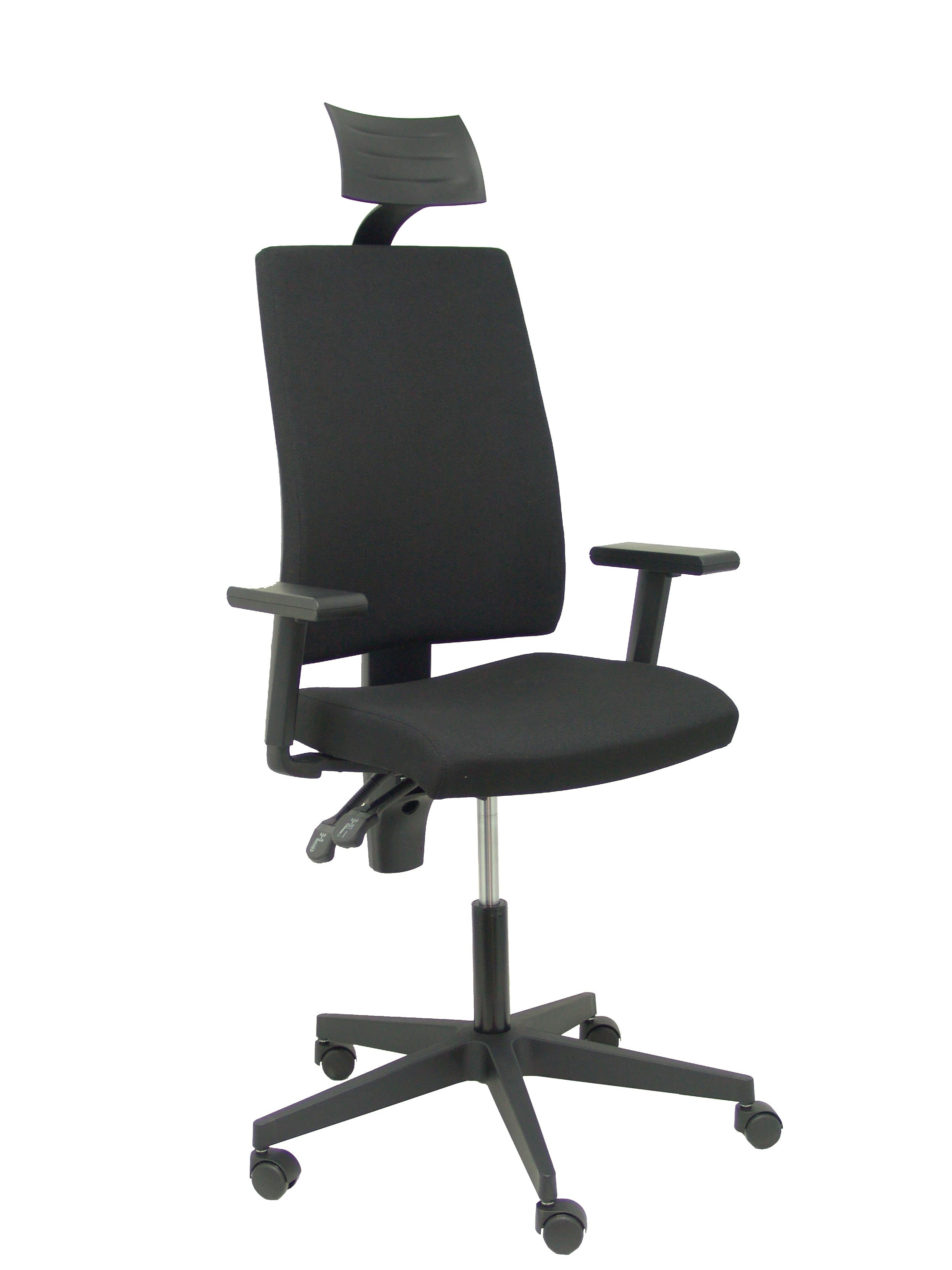 Silla Lezuza arán negro con brazos regulables con cabecero