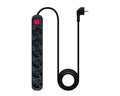 REGLETA PROTECTORA 6 TOMAS CON INTERRUPTOR NEGRO NANOCABLE