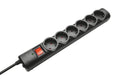 21059 limitador de tensión Negro 6 salidas AC 1,8 m