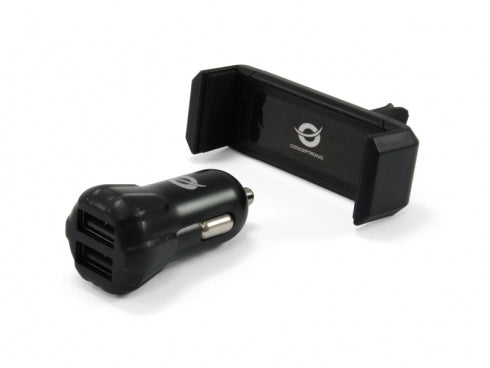 CUSBCAR2AKIT cargador de dispositivo móvil Negro Auto