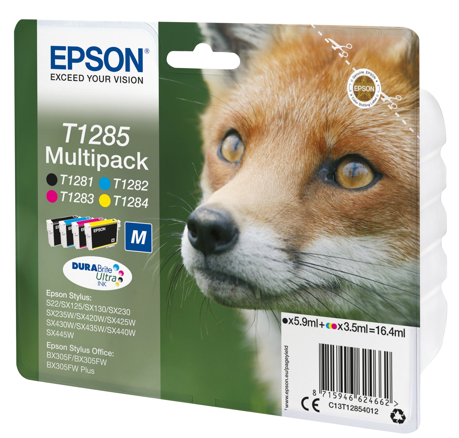 Fox Tinta multipack 4 colores T1285 DURABrite Ultra Zorro
