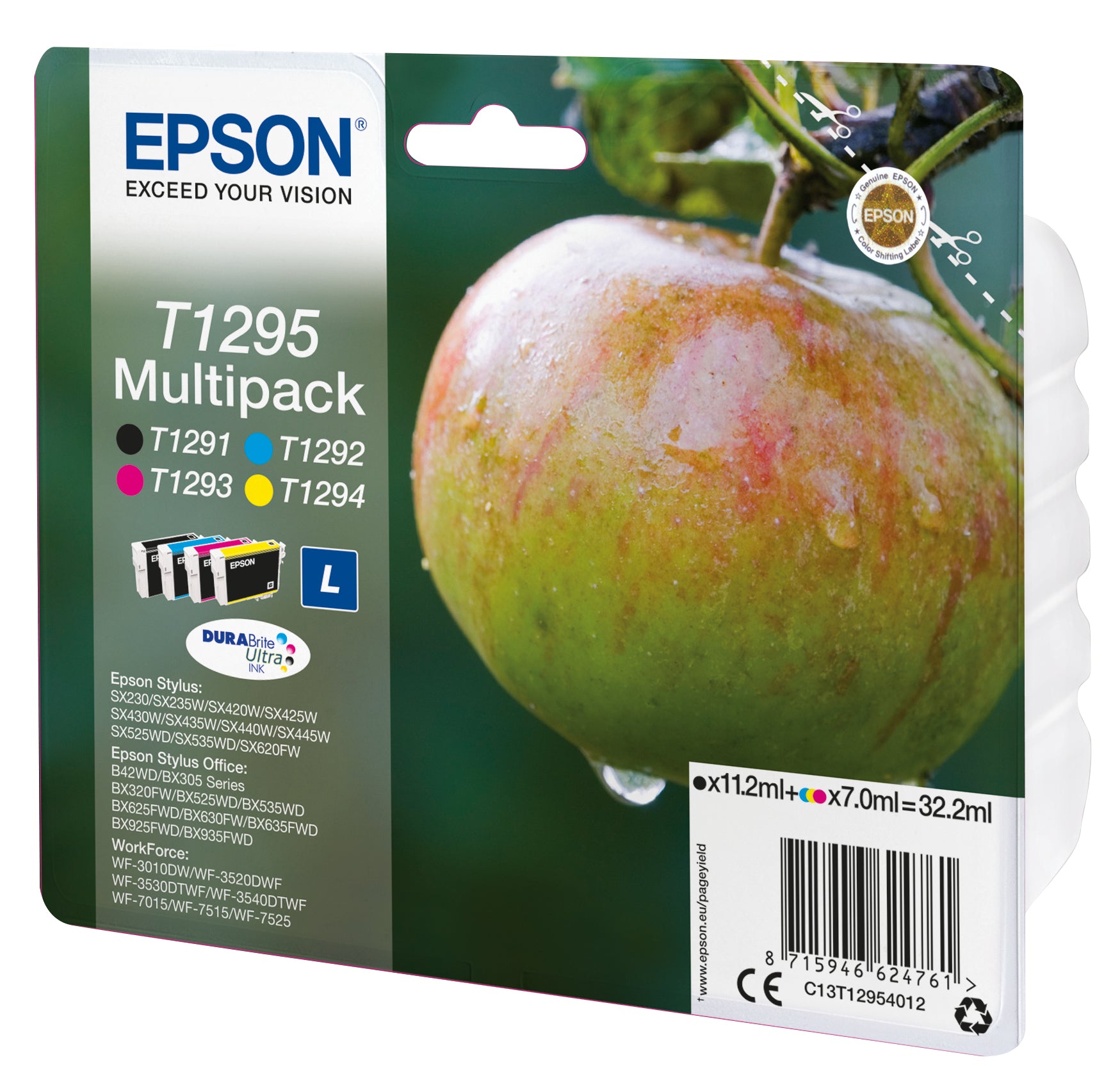 Apple Tinta multipack 4 colores T1295 DURABrite Ultra Manzana