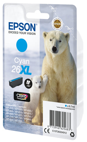 Polar bear Cartucho 26XL cian