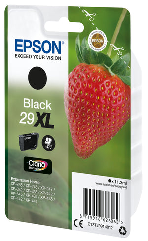 Strawberry Singlepack Black 29XL Claria Home Ink