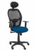 Silla Alocén malla negra asiento bali azul oscuro brazos regulables cabecero fijo