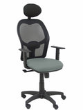 Silla Alocén malla negra asiento bali gris brazos regulables cabecero fijo