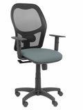 Silla Alocén malla negra asiento bali gris brazos regulables