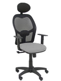 Silla Alocén malla negra asiento bali gris brazos regulables cabecero fijo