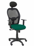 Silla Alocén malla negra asiento bali verde oscuro brazos regulables cabecero fijo