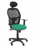 Silla Alocén malla negra asiento bali verde brazos regulables cabecero fijo