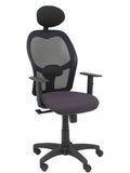 Silla Alocén malla negra asiento bali gris oscuro brazos regulables cabecero fijo
